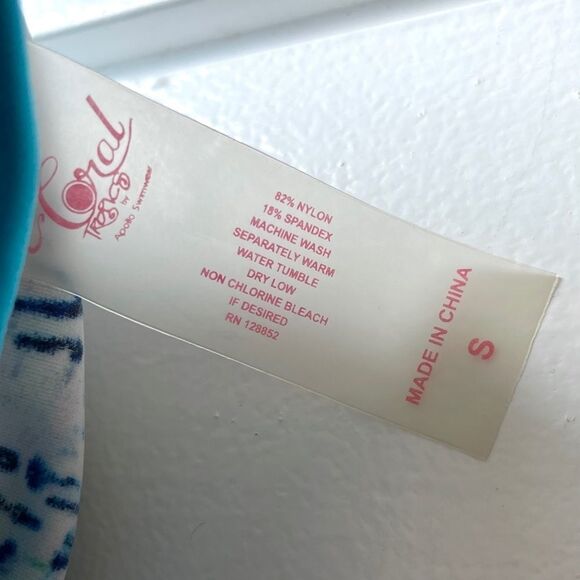 Coral Tropics 2 Piece Matching Swim Bikini Set S - Picture 6 of 6